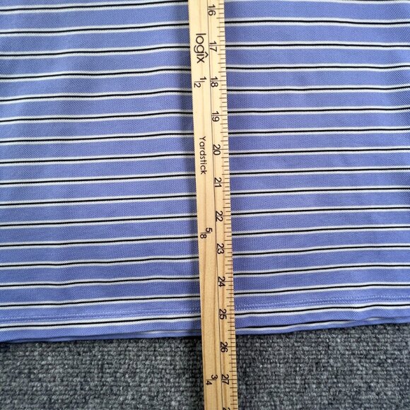 Nike Golf Men’s Striped Blue White Medium Pullover Short Sleeve Polo Adult Golf - Picture 4 of 9